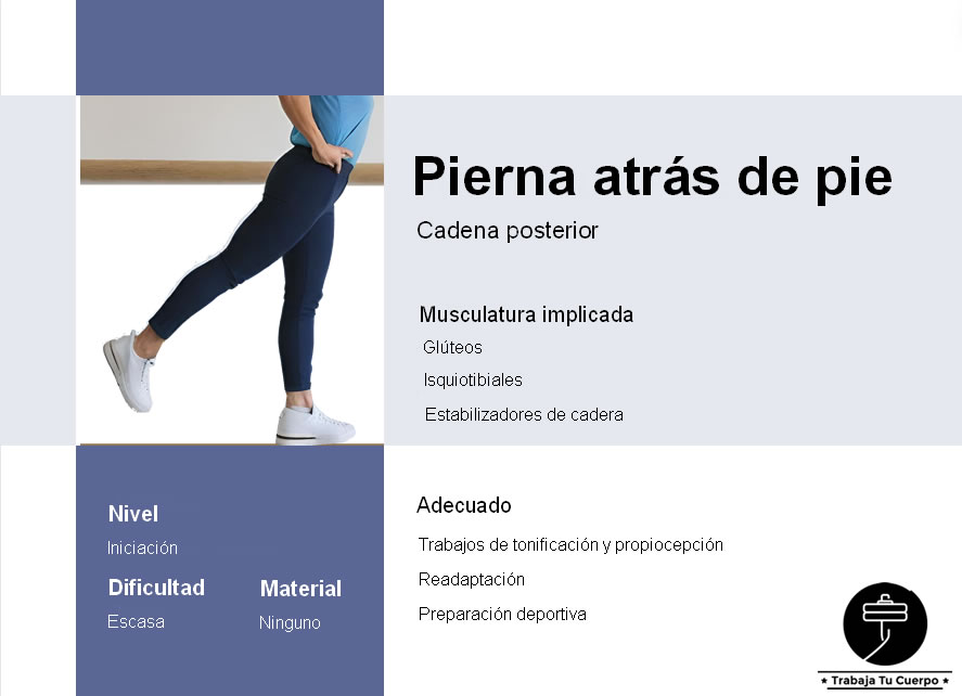 Ejercicios pierna atrás de pie