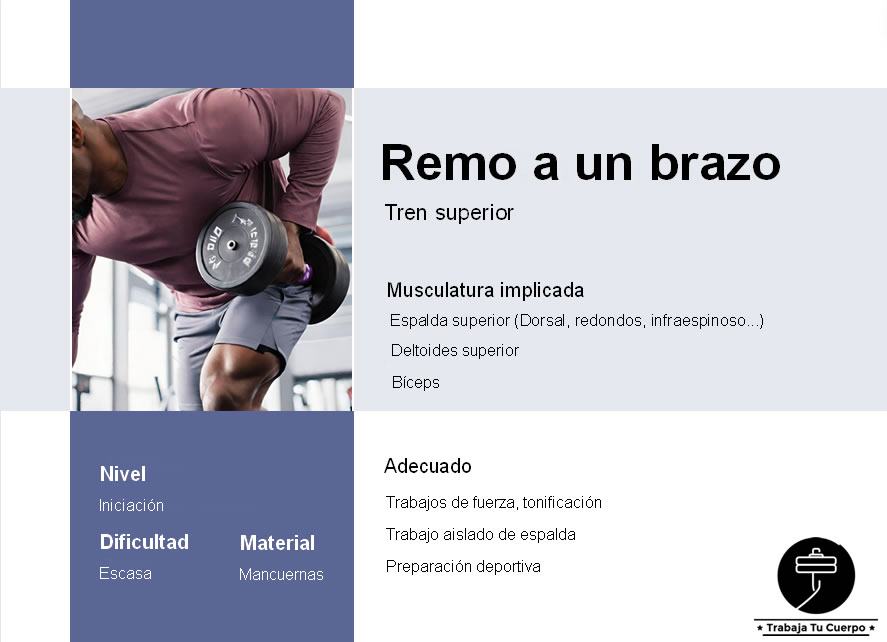 Remo a un brazo con mancuerna