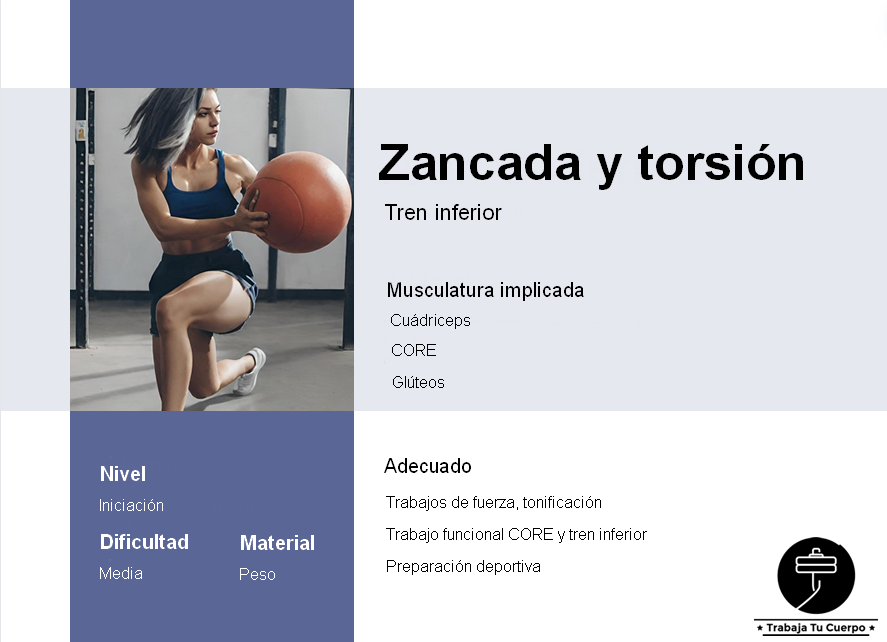 Zancada y rotación Lunge